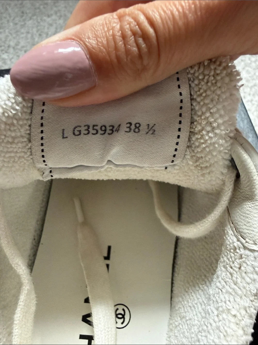 Chanel White Sneakers 38.5